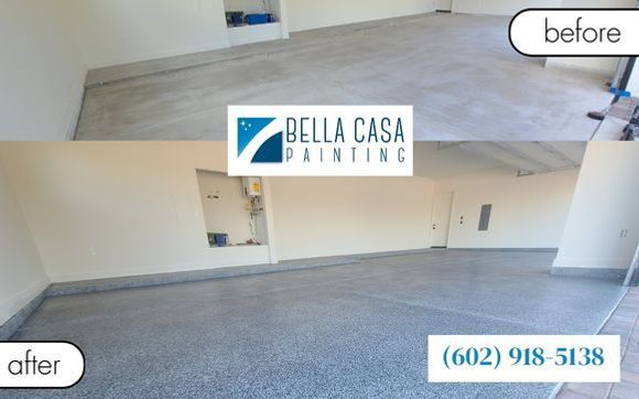 Garage Concrete Coating - Full Broadcast Polyaspartic by Bella Casa ...