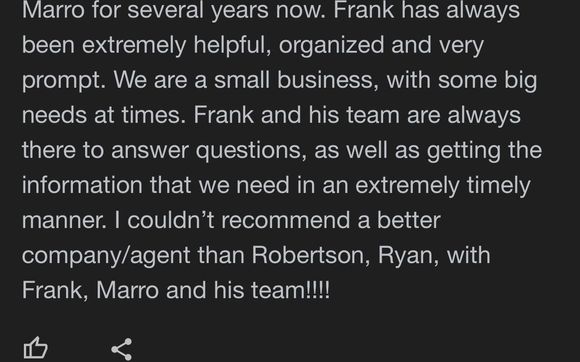 Thank you!!  by Robertson Ryan Insurance