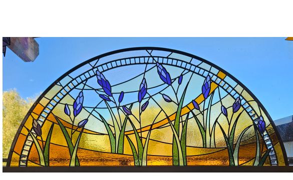 Custom stained glass by Skeleton Key Art Glass