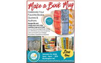 Design & create a handmade Book/Quotes Mug, Jan. 10th • 2-4 www.frickeryfrackerypottery.com/bookmugworkshop by Frickery Frackery Pottery