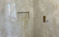 Tiling the shower by AH Tile Installation 