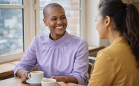 Coffee Tea Chat Connection  by Celeste London l AI Powered CEO 