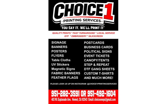 Promotional and Marketing Products by Choice 1 Printing Services