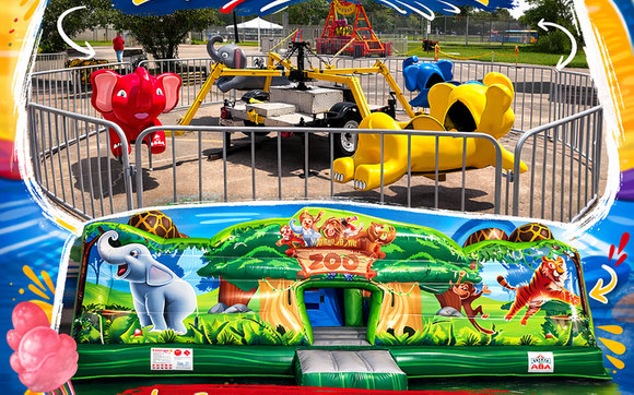 Sunday Special (any kiddie ride with a standard moonwalk for 2 hours for $600 plus tax and travel fee.  by Events by ABA