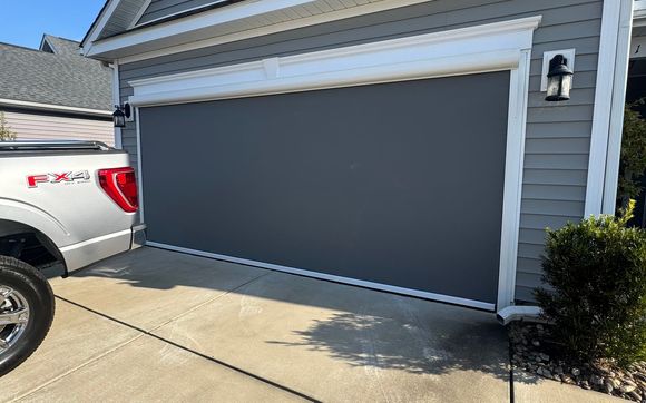 Motorized Garage Screens by Bay View Blinds Shades & Shutters