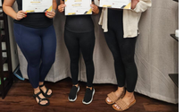 Proud Essential Esthetics students who passed the class and received certification.  by Essential Esthetics