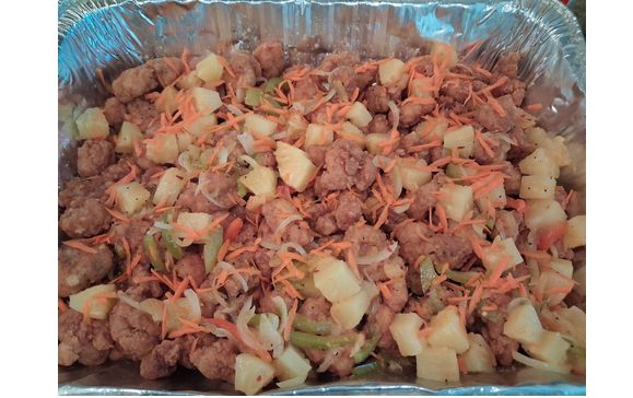 Pineapple glazed popcorn chicken  by Randell's creations Catering Service