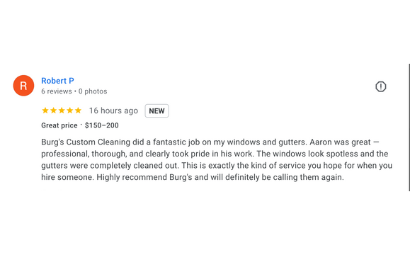 Making Us Proud by Burg's Custom Cleaning