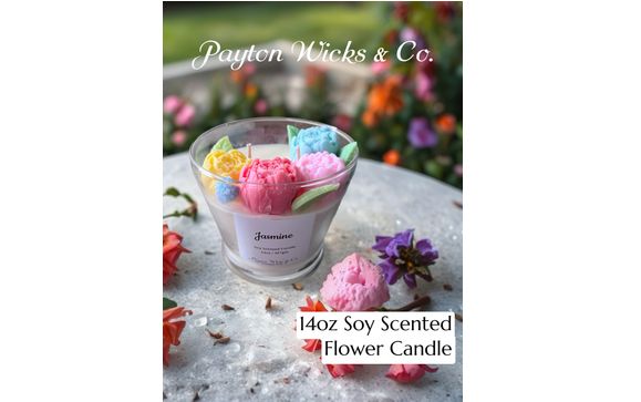 14oz Flower Candle by Payton Wicks & Co
