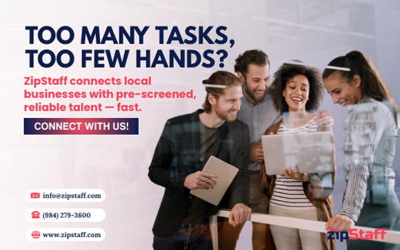 Hands On Deck — Exactly When You Need Them. by Zipstaff Inc