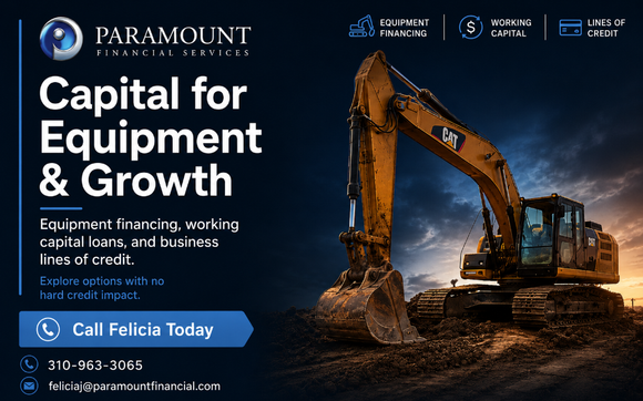 Business Equipment Financing and Revolving Lines of Credit by Paramount Financial