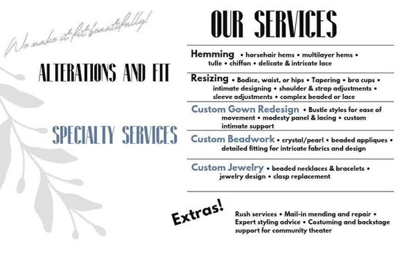 Alterations, Fit....Specialty Services plus Extras! by Dee Elle Designs, LLC