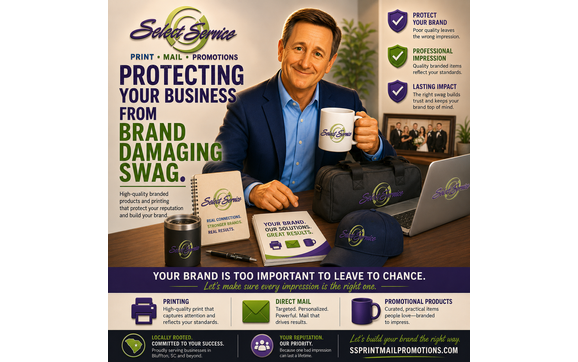 Merch, Swag, Branded Promotional products by Select Services