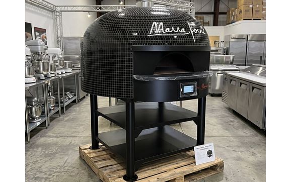 Marra Forni NP90WG Neapolitan Wood / Gas Combo Fired Round Dome Oven 35.43" Dia. Interior Brick Deck by Sun Coast Restaurant Supplies LLC