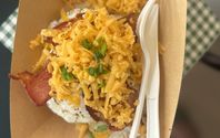 Crispy Hash Brown Brunch stack by Brunch and Brews