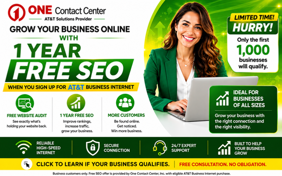 Grow Your Business with 1 Year of FREE SEO by One Contact Center Inc.