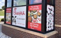 Window Perf Graphics for Storefront Marketing by Printing Services Inc - 2 Friends Printing