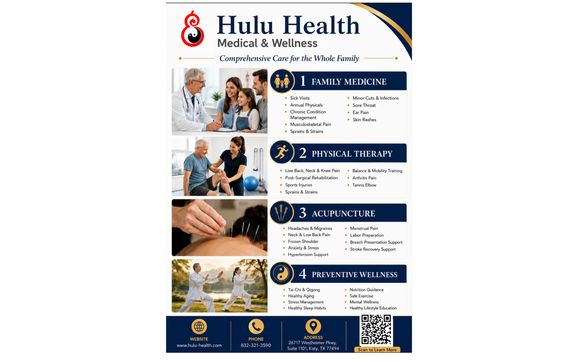  Family medicine, physical therapy and Acupuncture & Holistic Wellness Services by Hulu Health Medical & Wellness