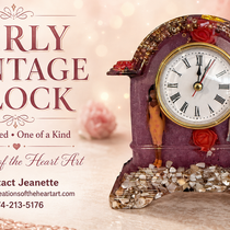 Girly Vintage Clock  by Creations of the Heart Art