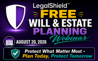 Living Will & Estate Planning Webinar - August 20, 2026 by LegalShield Independent Associate & Member