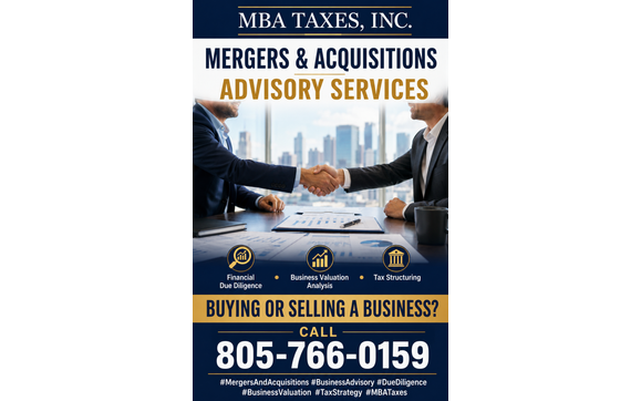 Mergers & Acquisitions Advisory Servies by MBA Taxes, Inc.