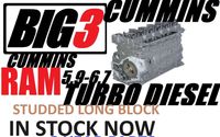 Remanufactured Gas and Diesel Long Block Engine Assemblies by Big 3 Engine and Transmission