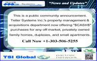 "$CASH$" purchases for any off-market real estate property. by Teller Systems Inc