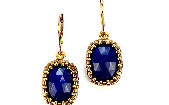 Faceted Lapis Lazuli Earrings - Handcrafted by Amy Kanarek Designs Artisan Jewelry