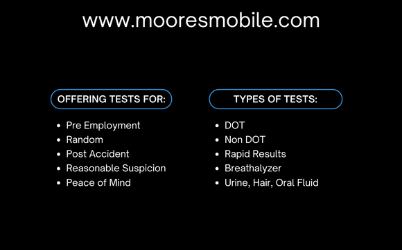 Drug Testing by Moores Mobile Solutions