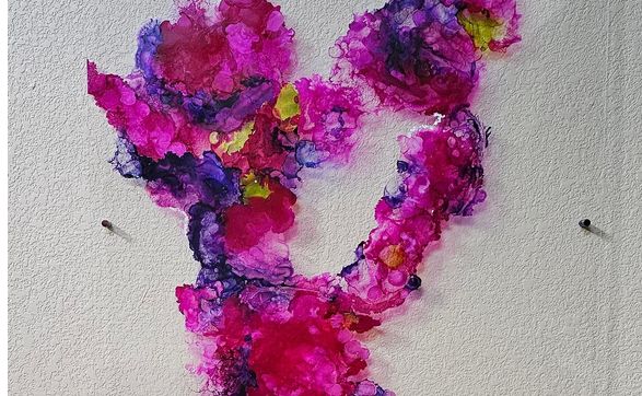 Abstract/ Alcohol Ink on Plexiglass  by Ebony By Design