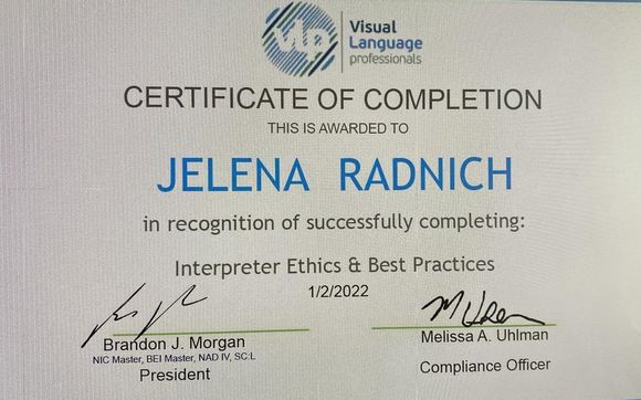 Interpreter Translator Editor by Jelena Radnic Notary Public Mobile& Apostile, Court Interpreter Medical & Legal, Immigration Forms Specialist