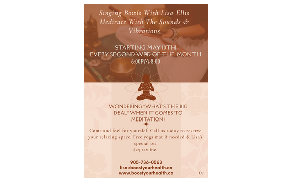 Signing Bowl Therapy by weekly, Boost Your Health Wellness Center, Lowbanks, ON by Boost Your Health Wellness Center, Lowbanks, ON