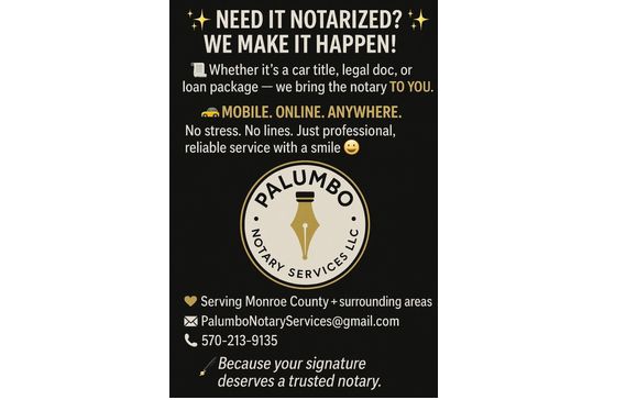 Certified Notary Public  by Palumbo Notary Services LLC
