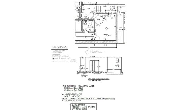 1248 Girard St. NW Washington DC. Existing basement renovation, Type A-III const. Use: R-3. By Don Coles by Dharma Graphics