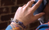 Fish Hook Leather Wrap Bracelet by Circle Stone Designs