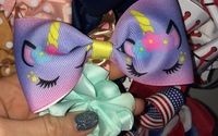 Unicorn Hair Bow by Vara & Leathers Hair Accessories