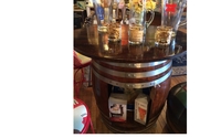 Upcycled Antique Whiskey Barrel Bar/Wine Bistro Table by ReFabulous