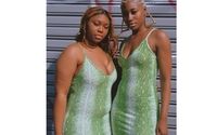 Green snake skin dress  by Isoline clothing