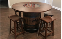 Handmade barrel table  by Miller House Designs