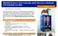 PRATIKO'S HEAVY DUTY FOLDABLE SHELF FOR LOCKER by Pratiko inc.