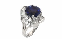 Sapphire and Diamond Engagement Ring by Empire Diamond Corporation