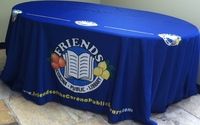 Table throws and fitted table covers. by Nova Print, Inc.