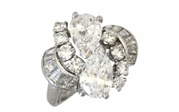 Elegant Platinum Diamond Cocktail Ring by Empire Diamond Corporation