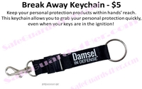 Break Away Keychain - Black Only by Safe Guards 4 Her