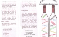PRIVATE LABEL WINES FROM AWARD WINNING VINEYARDS OF LODI AND NAPA, CA. by PLW&more