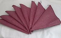 EX:  Set of 8 Cranberry Polka Dot Dinner Napkins by Donna purcell, dba