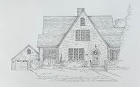 Pen and ink residential illustration by Bill Ford Interiors, Inc.