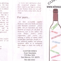 PRIVATE LABEL WINES FROM AWARD WINNING VINEYARDS OF LODI AND NAPA, CA. by PLW&more