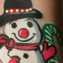 Santa and Olaf are ready for Parties! by face Painting by Dorothy P