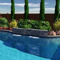 Poolside Landscape Design by Drenched Designs